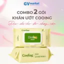 2 Gói Khăn Giấy Ướt Cooing 100 Tờ Nắp Cài, Không Mùi, An Toàn Cho Trẻ Sơ Sinh